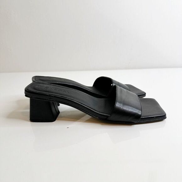 Urban Outfitters SVEGAN Squared Vegan Leather Mule Heel in Black Women's 37 - Picture 7 of 10